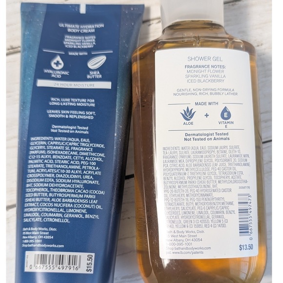 Bath Body Works Twinkling Midnight Sky Body Cream Shower Gel Set NEW - Picture 3 of 3